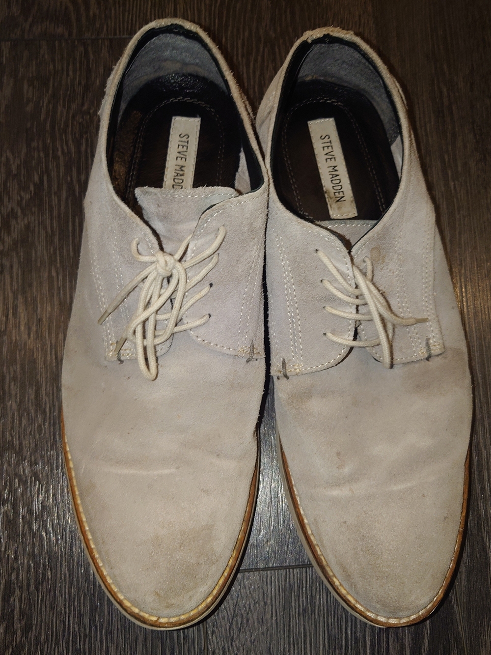 Steve Madden Men's Light Beige Suede Derby Shoes